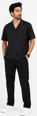 Cotton Jersey Collar Shirt Set