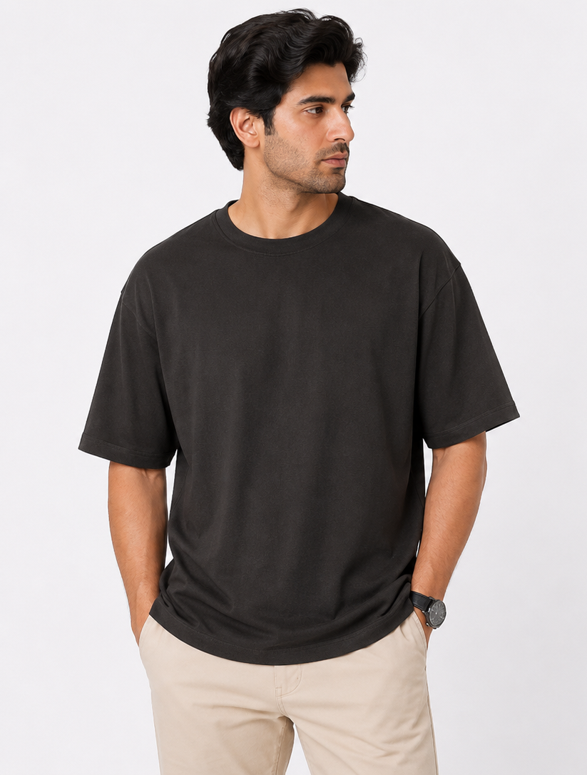 Baggy Fit Panel Cotton Tee