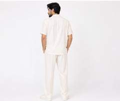 Cotton Jersey Collar Shirt Set