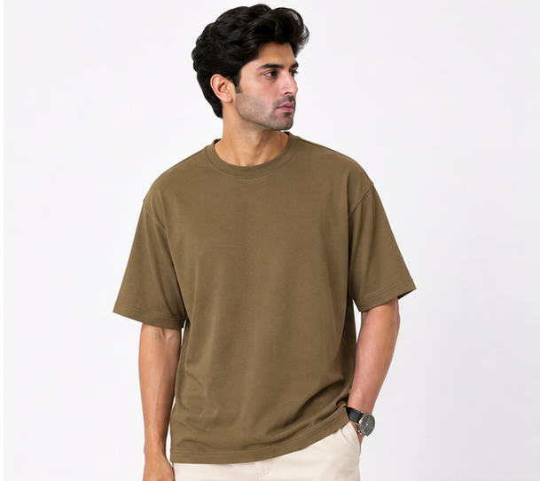 Baggy Fit Panel Cotton Tee